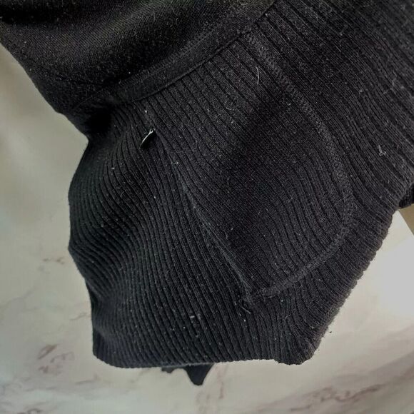 Title Nine Sweater Womens Small Black Merino Wool Mock Neck Full Zip Pockets - Picture 8 of 12